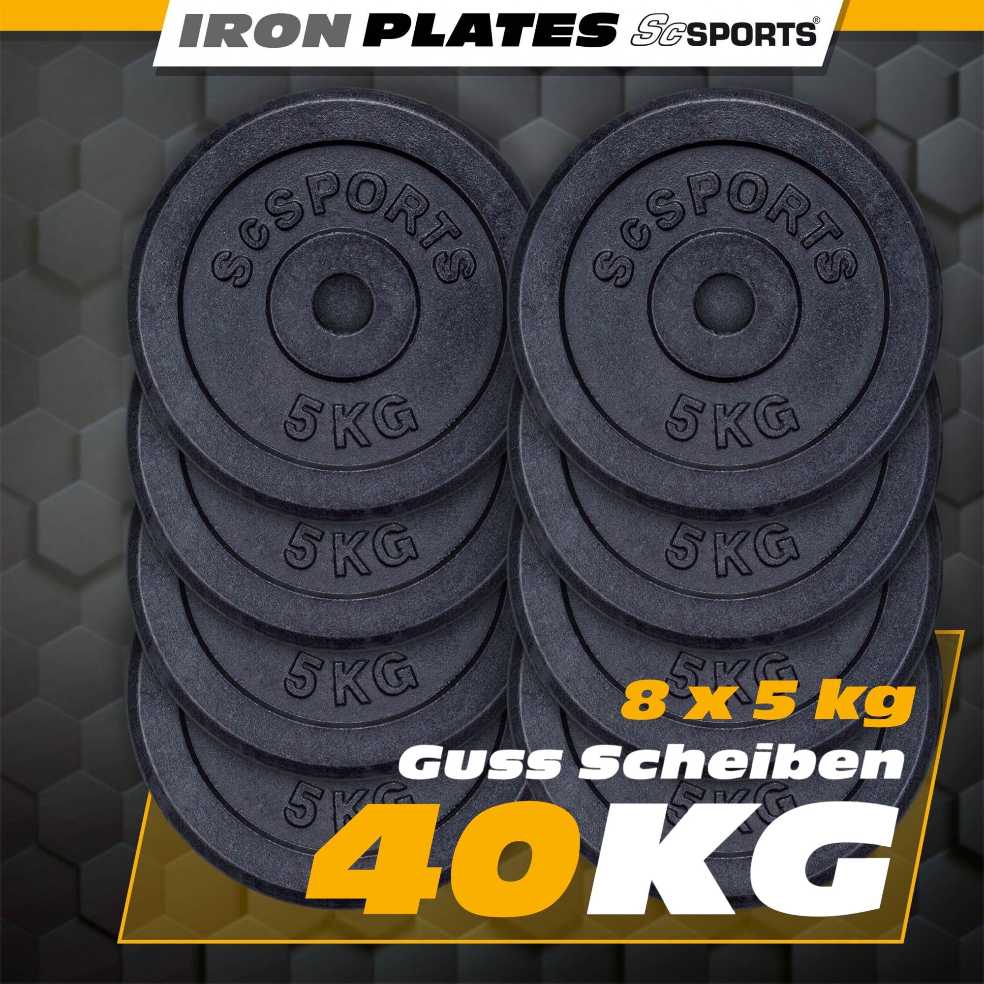 Hantelscheiben Gusseisen 30/31 mm 10 - 40 kg