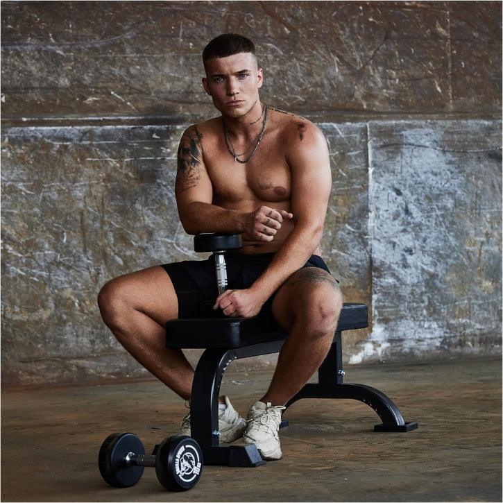 Flachbank Massiv Schwarz