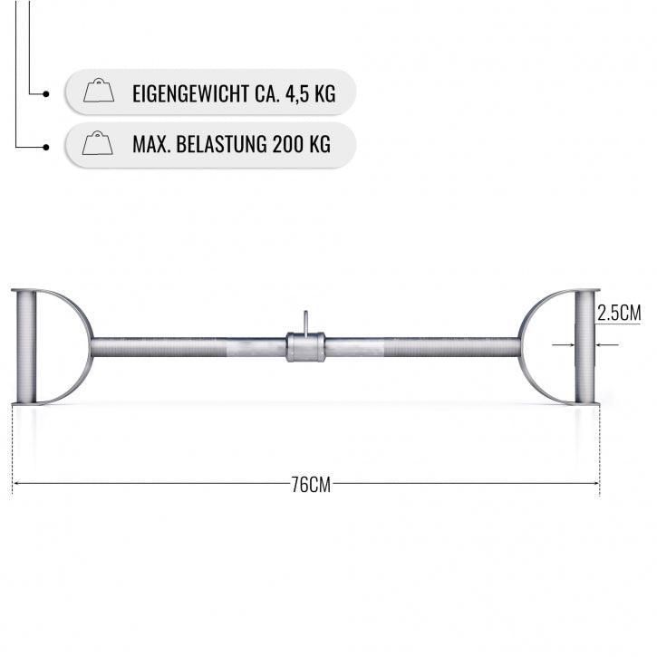 Latzug Stange gerade Hufgriff inkl. Drehgelenk Chrom