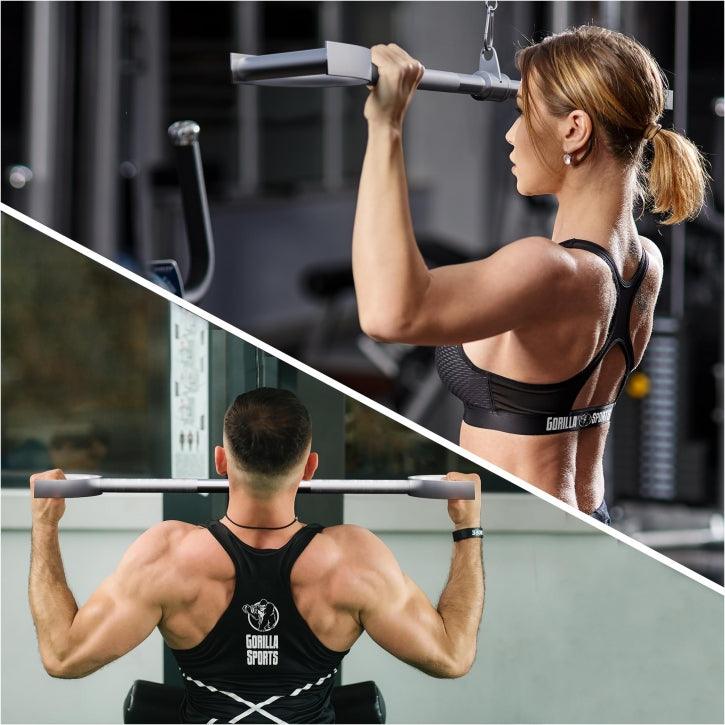 Latzug Stange gerade Hufgriff inkl. Drehgelenk Chrom