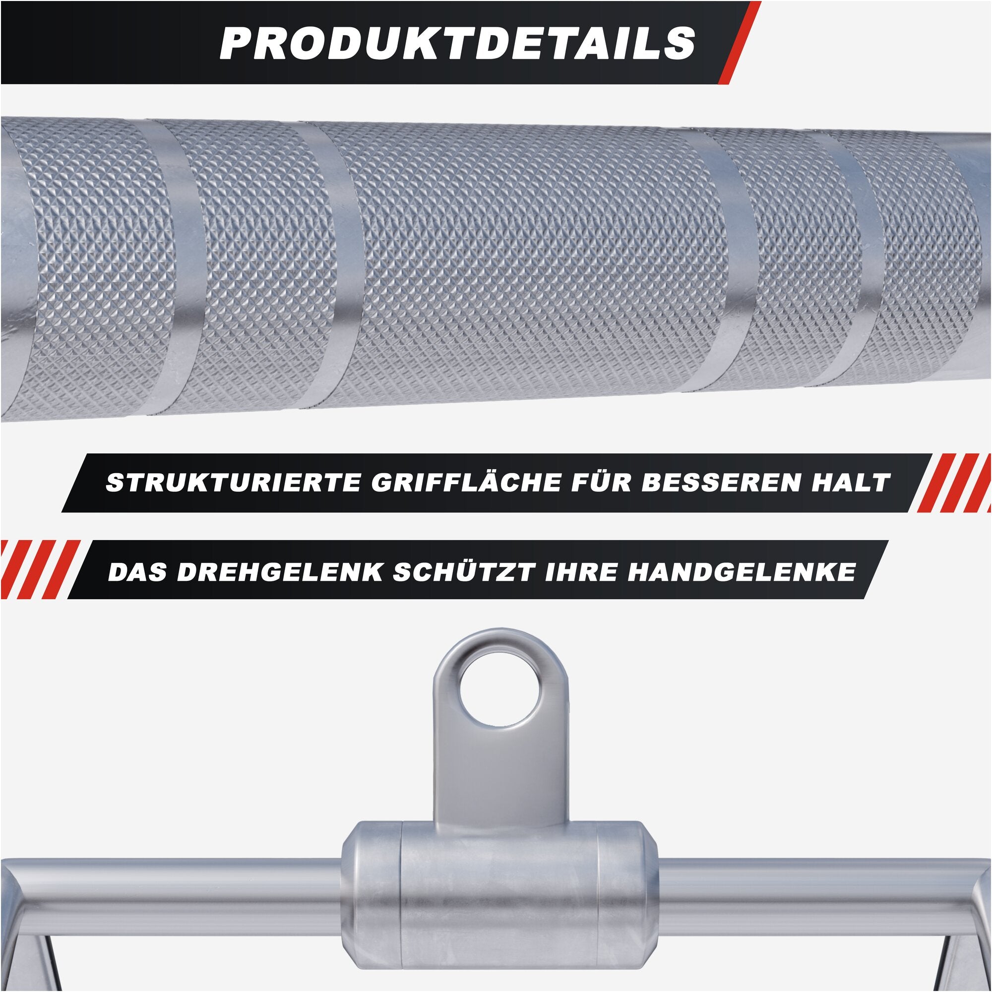 Parallel Griff/Rudergriff inkl. Gelenk aus Chrom