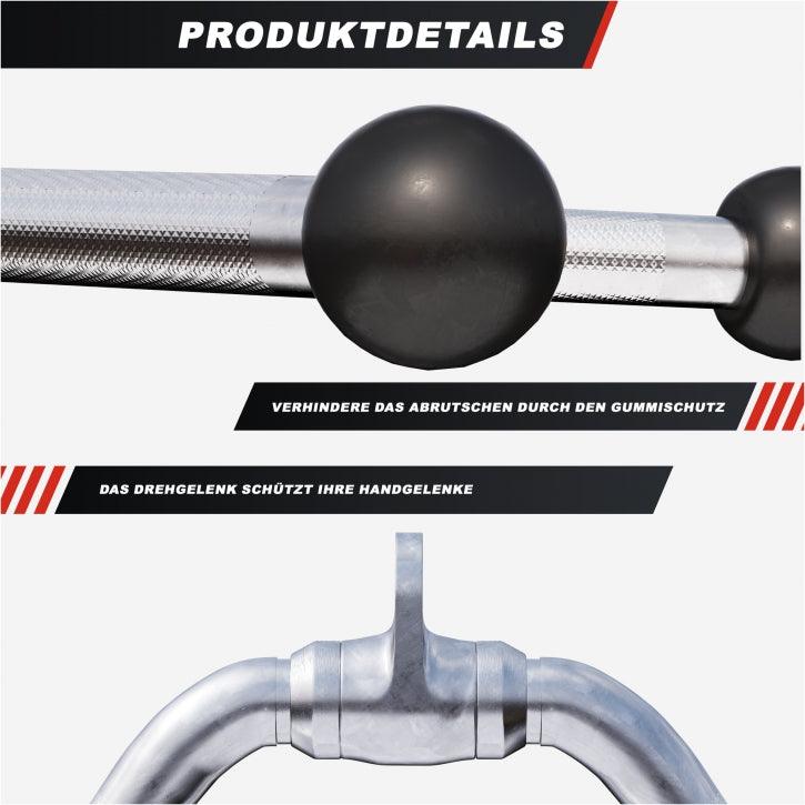 Trizeps mit breitem V-Griff Breit und Drehgelenk in Chrom