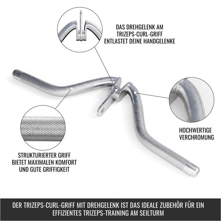 Trizeps Curlgriff mit Drehgelenk in Chrom