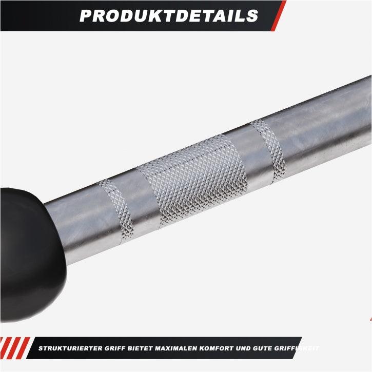 Trizeps-/Bizeps Stange aus Chrom mit Gummi-Ballen