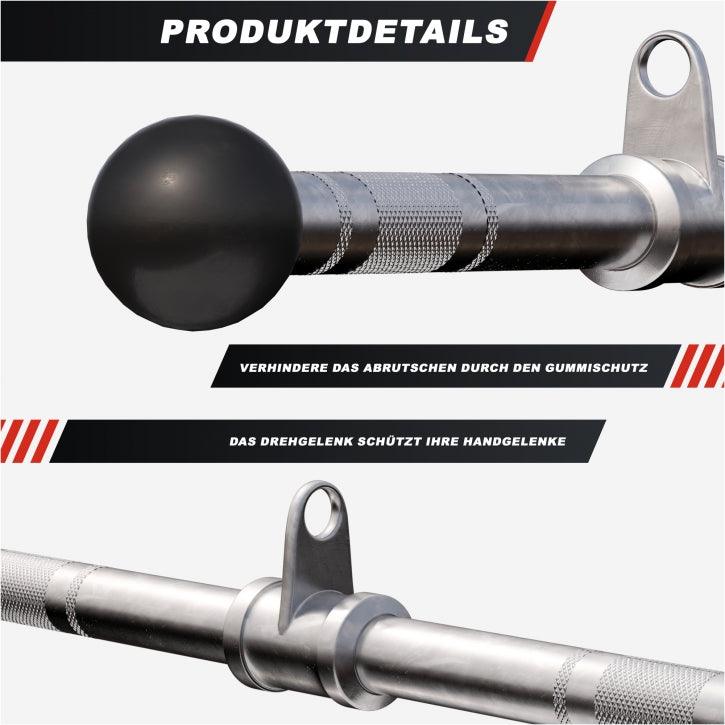 Trizeps-/Bizeps Stange aus Chrom mit Gummi-Ballen