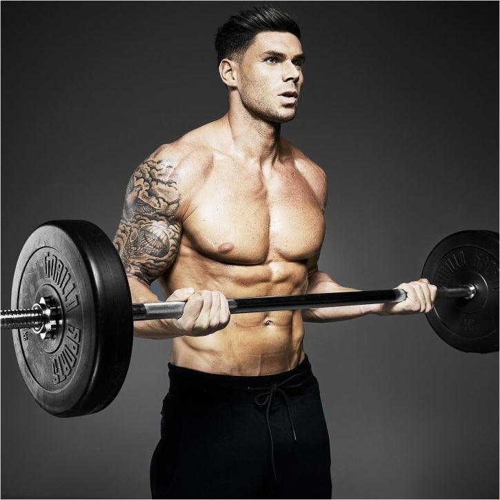 Hantelbank mit Langhantelset