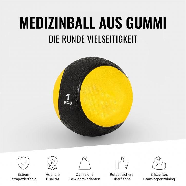 Medizinball aus Gummi 1 - 10 kg