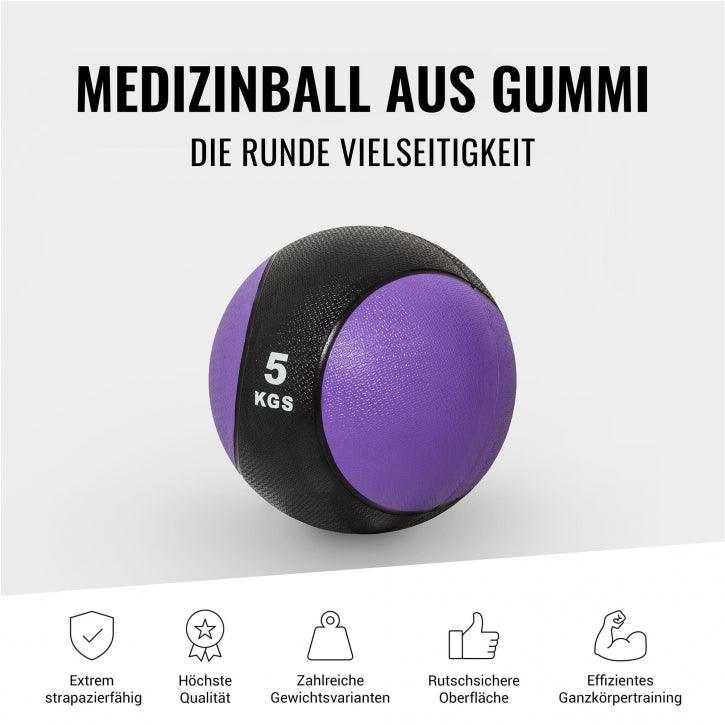Medizinball aus Gummi 1 - 10 kg