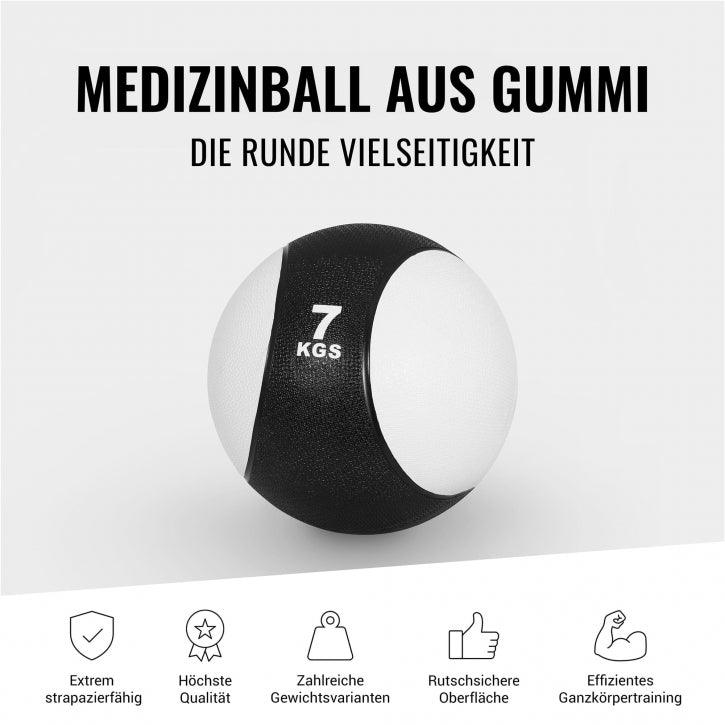 Medizinball aus Gummi 1 - 10 kg