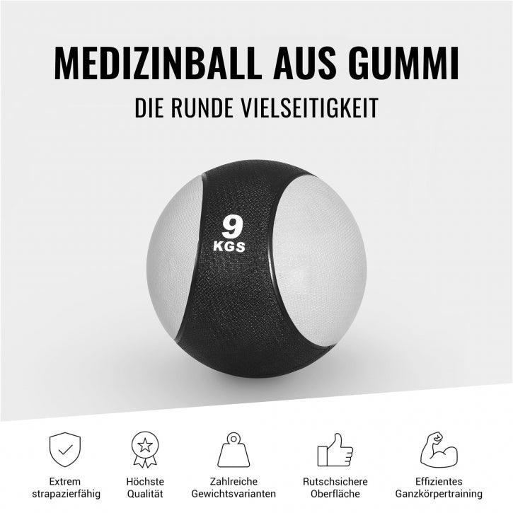 Medizinball aus Gummi 1 - 10 kg