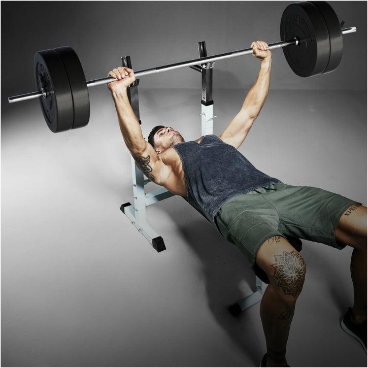 Hantelbank mit Langhantelset