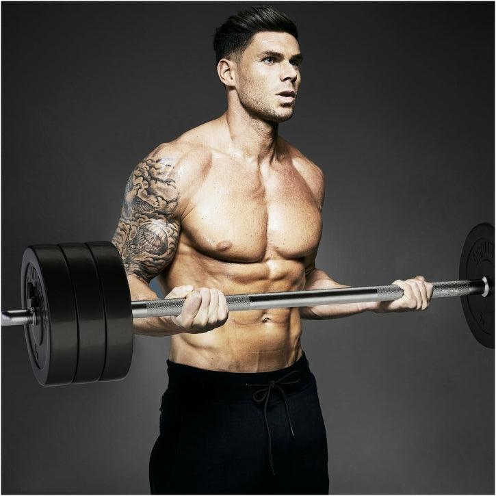 Hantelbank mit Langhantelset