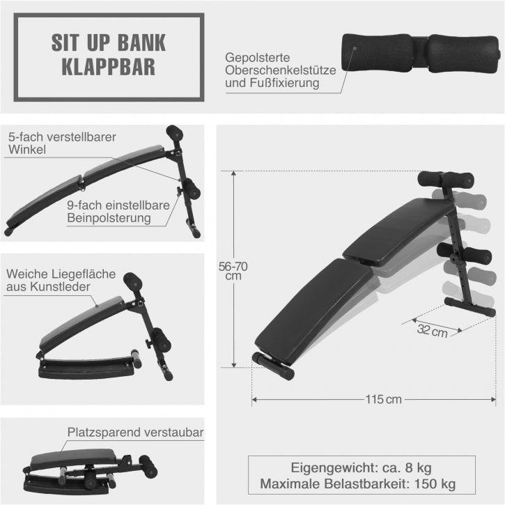 Sit Up Bank klappbar Schwarz