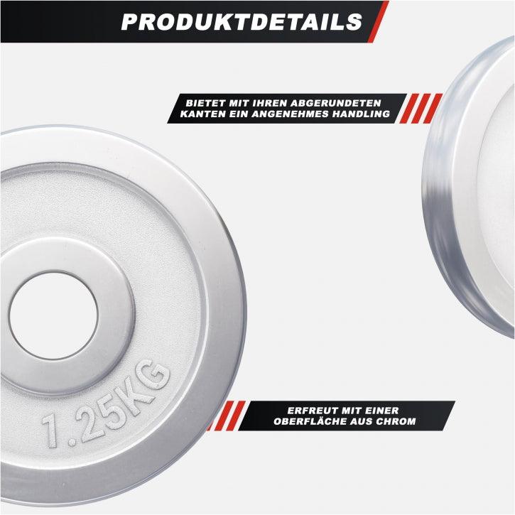Hantelscheibe 30/31 mm Chrom 0,5-30 KG
