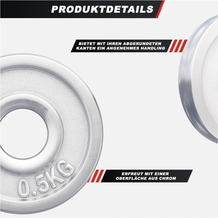 Hantelscheibe 30/31 mm Chrom 0,5-30 KG