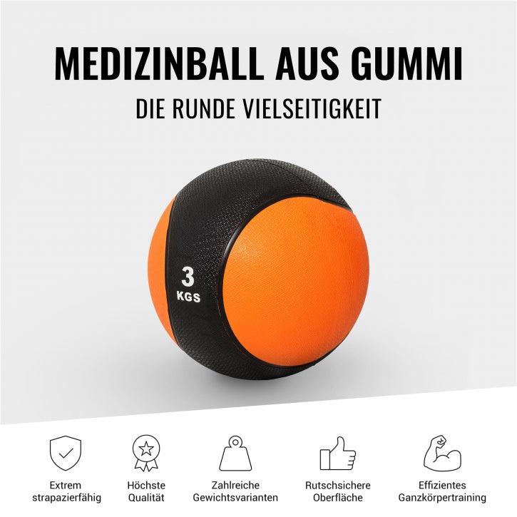 Medizinball aus Gummi 1 - 10 kg
