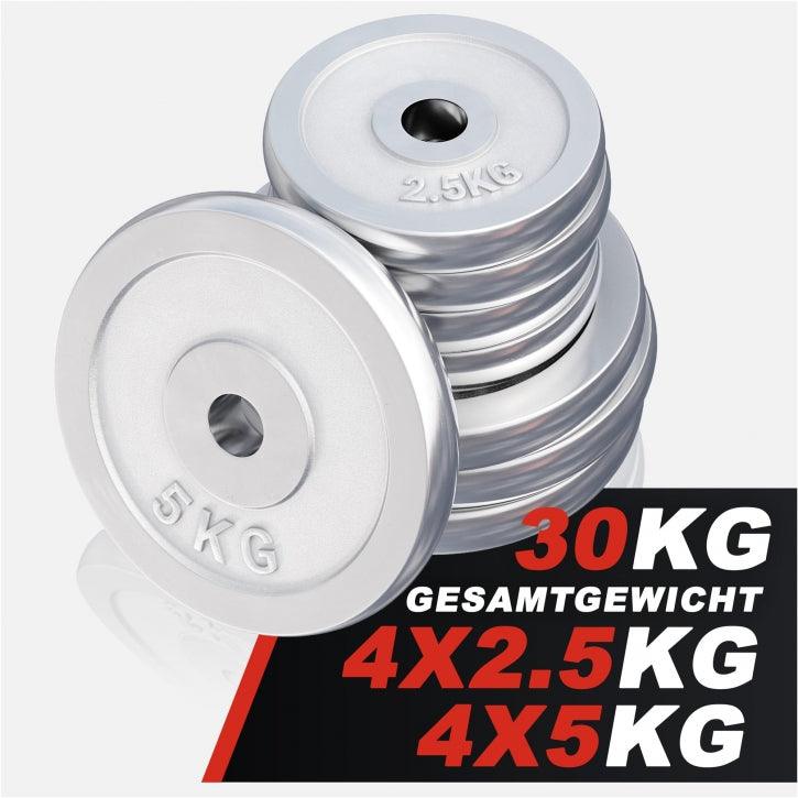 Hantelscheibe 30/31 mm Chrom 0,5-30 KG