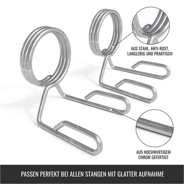 Federverschlüsse für Hantelstangen 50/51 mm Chrom 2-er Set