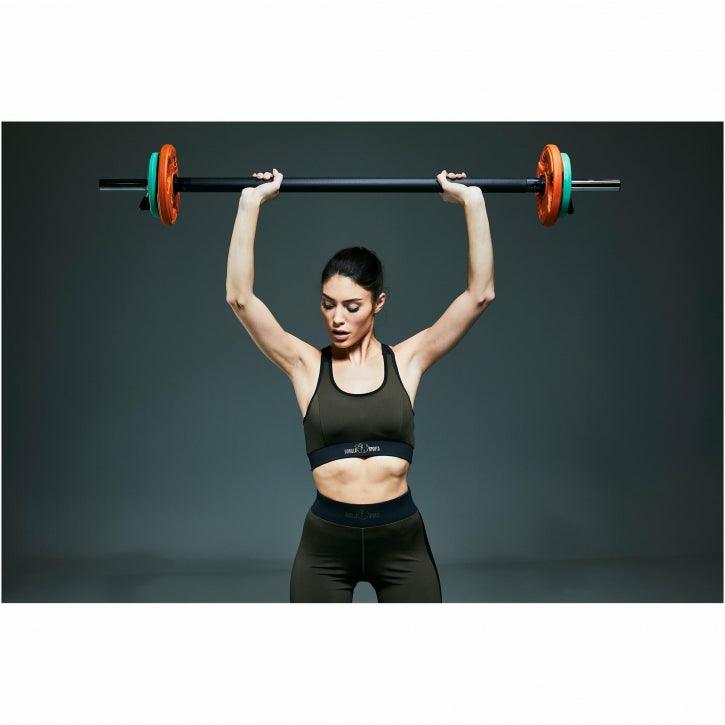 Langhantel Aerobic Chrom in Schwarz mit 130 cm