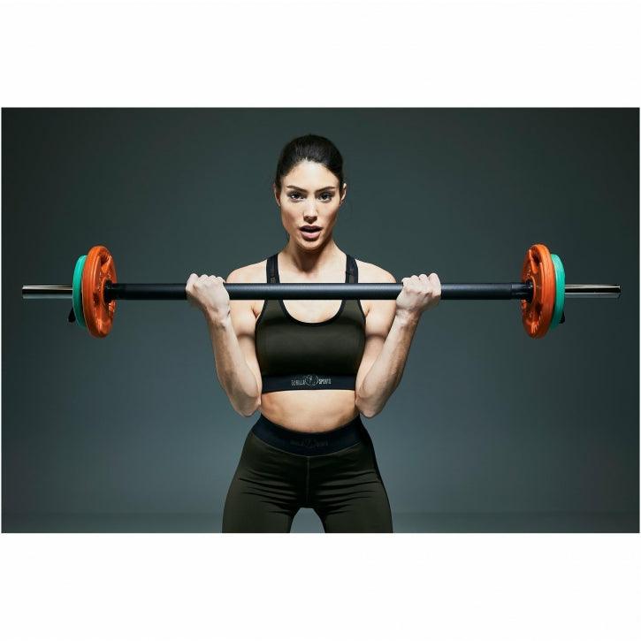 Langhantel Aerobic Chrom in Schwarz mit 130 cm