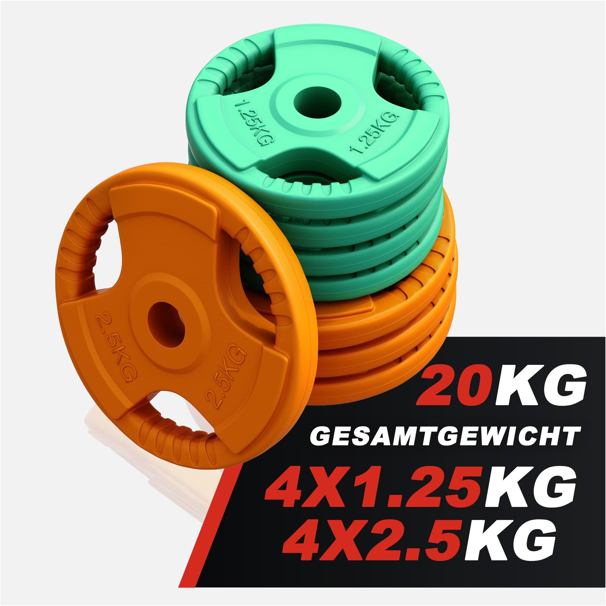 Kurzhantelset Gummi Gripper 20 kg