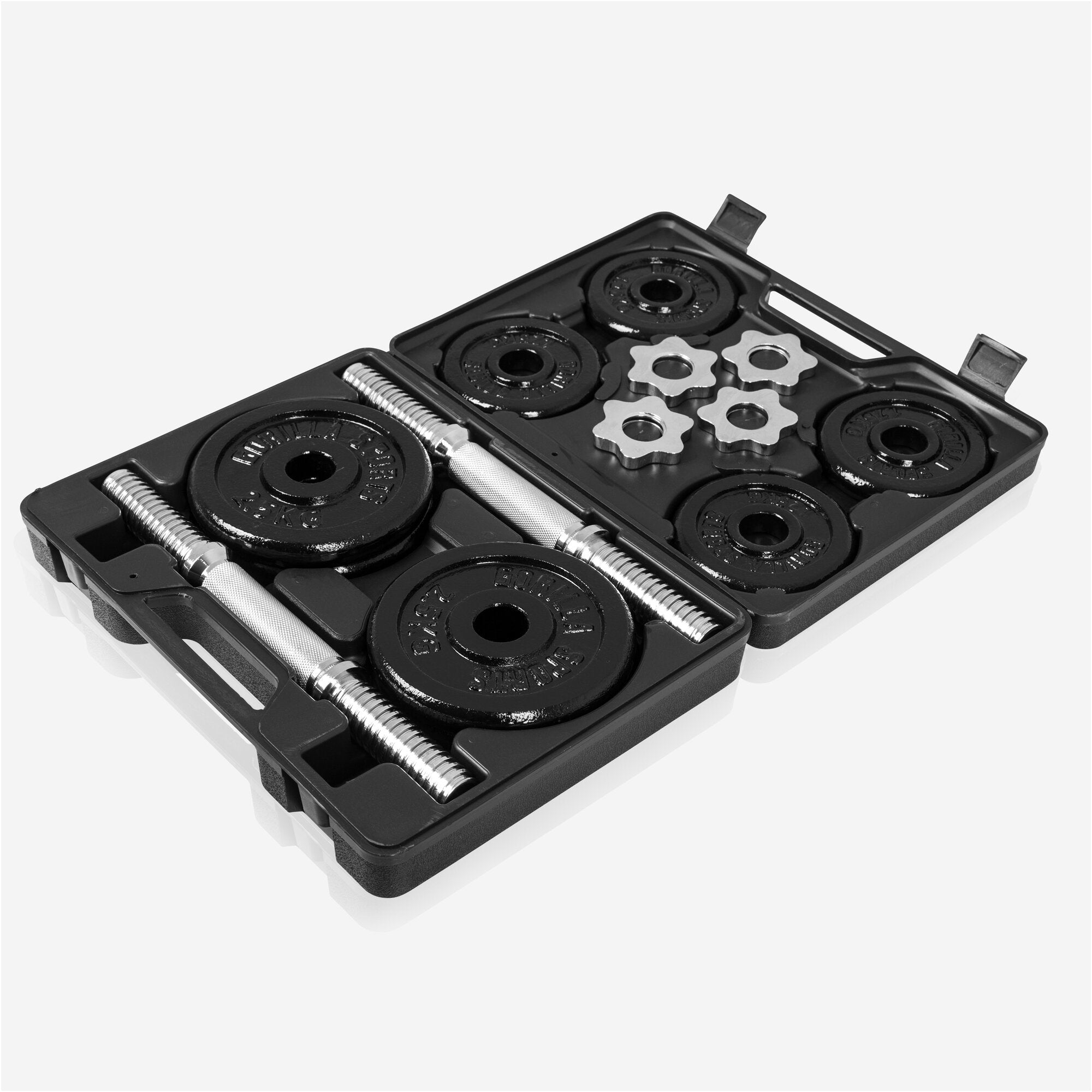 Kurzhantel Set 20 kg Gusseisen mit Koffer