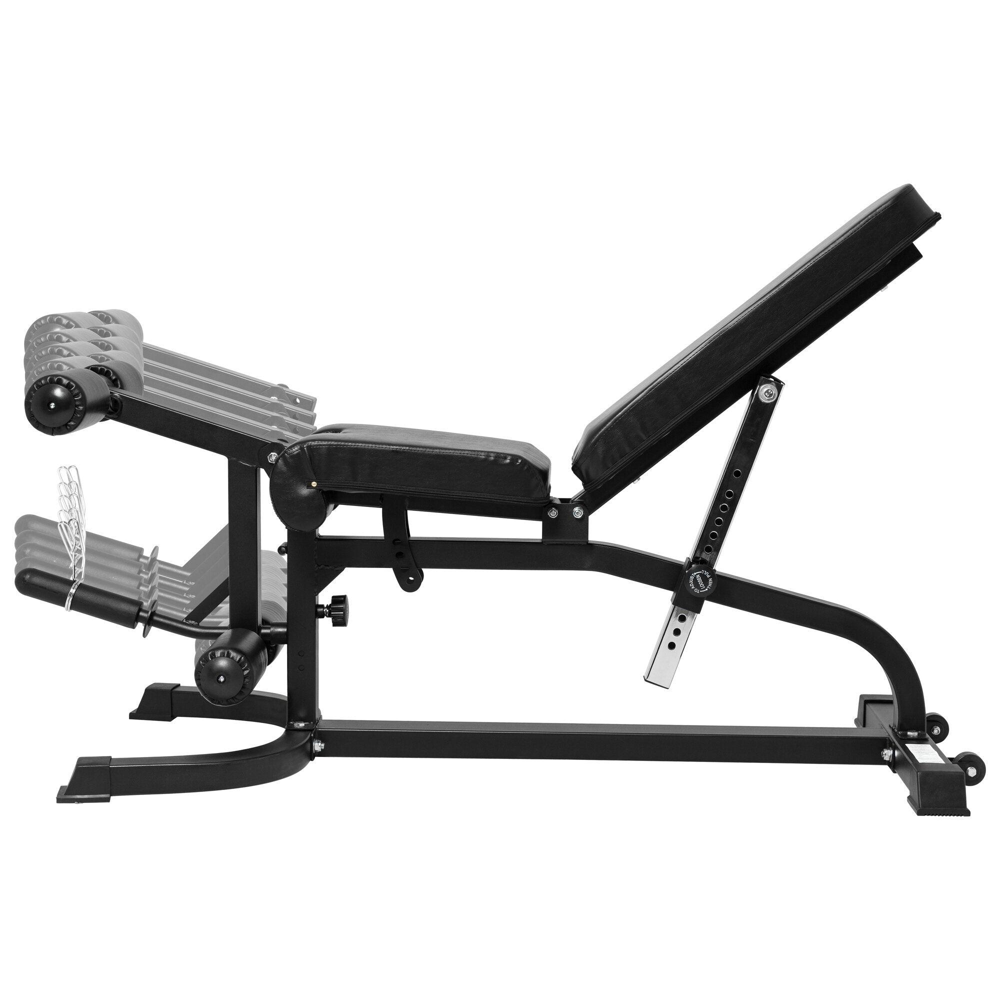 Verstellbare Schrägbank inkl. Beinstrecker und Curlpult