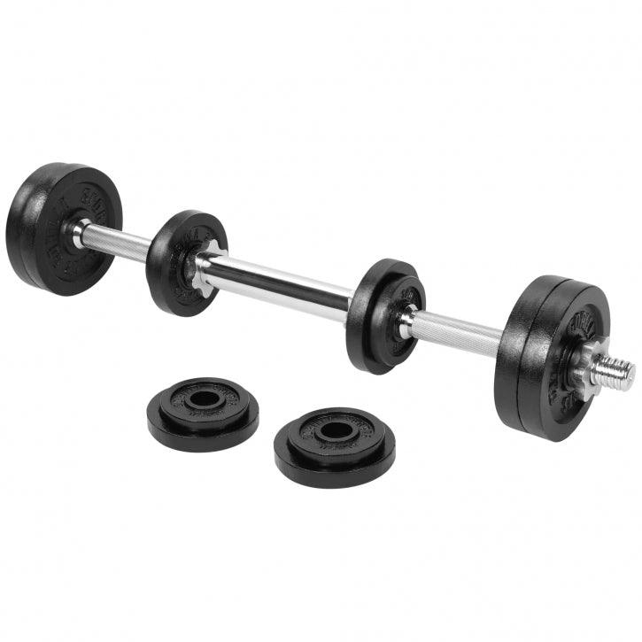 Hantelset Gusseisen 22 kg Verstellbar 2 in 1