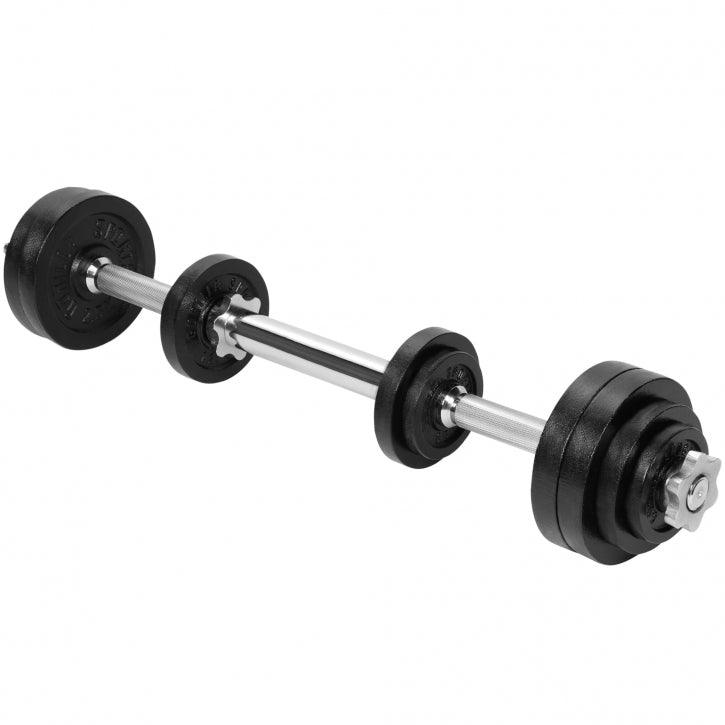 Hantelset Gusseisen 22 kg Verstellbar 2 in 1