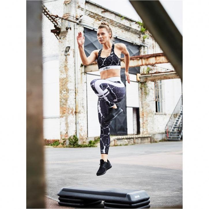 Steppbrett mit Gummimatte Schwarz/Dunkelgrau