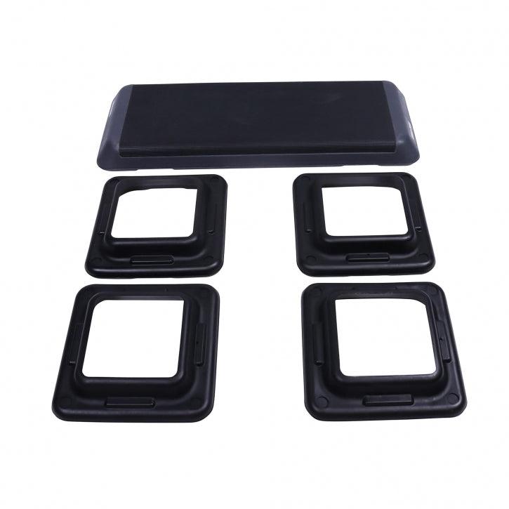 Steppbrett mit Gummimatte Schwarz/Dunkelgrau