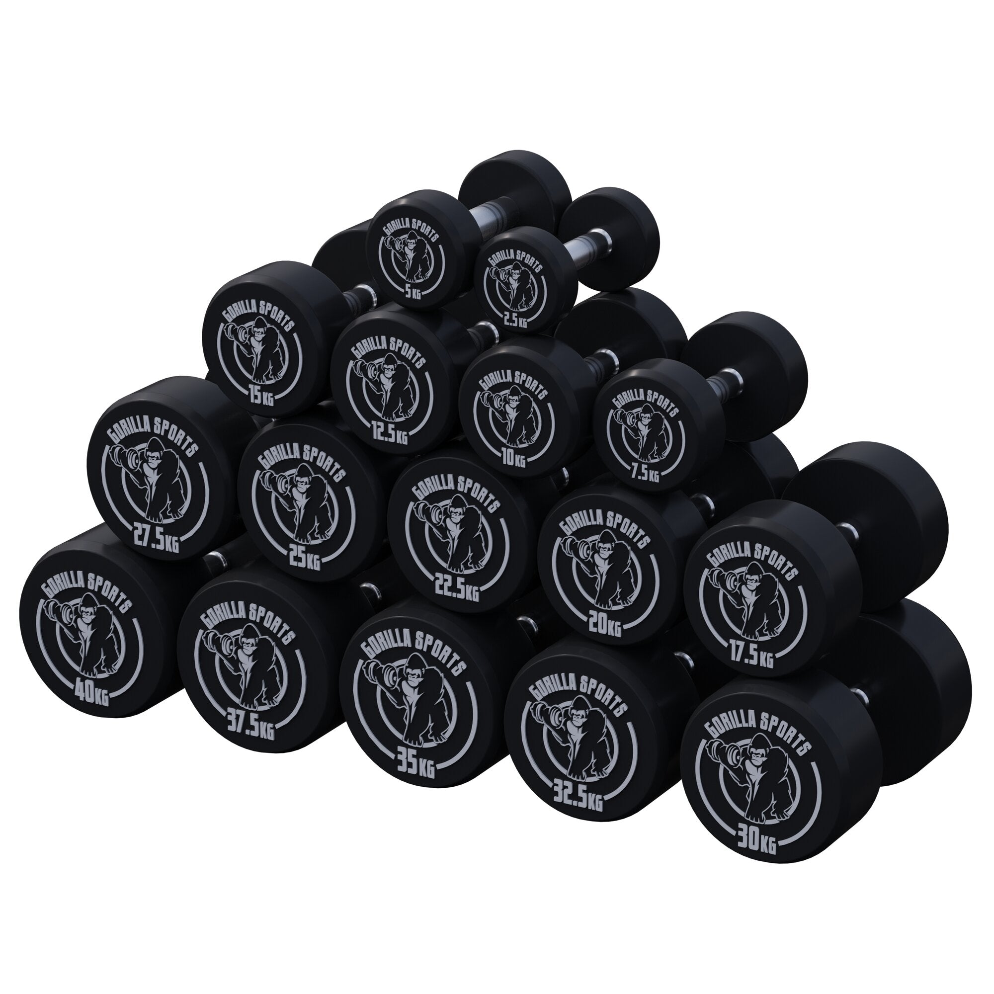 Kurzhantel Gummi 2,5 - 40 kg