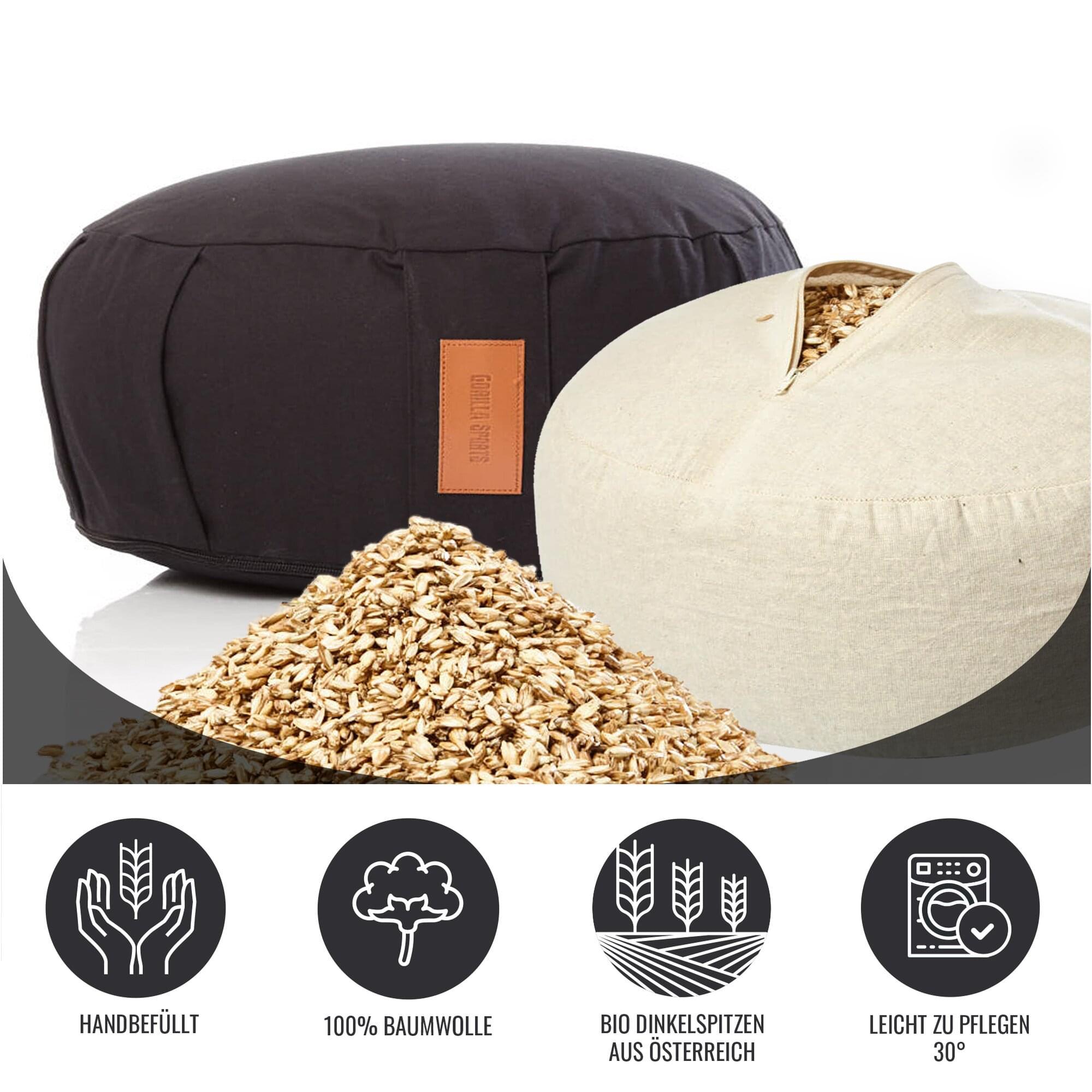 Yoga Set inkl. Yogakissen und Yogagurt in verschiedenen Farben