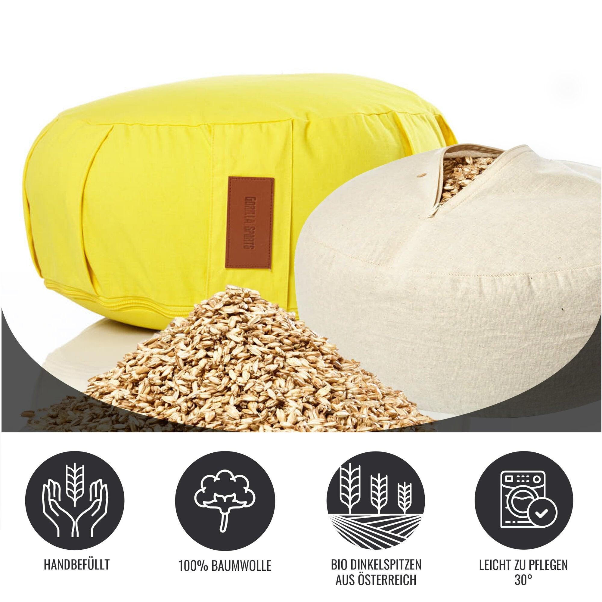 Yoga Set inkl. Yogakissen und Yogagurt in verschiedenen Farben