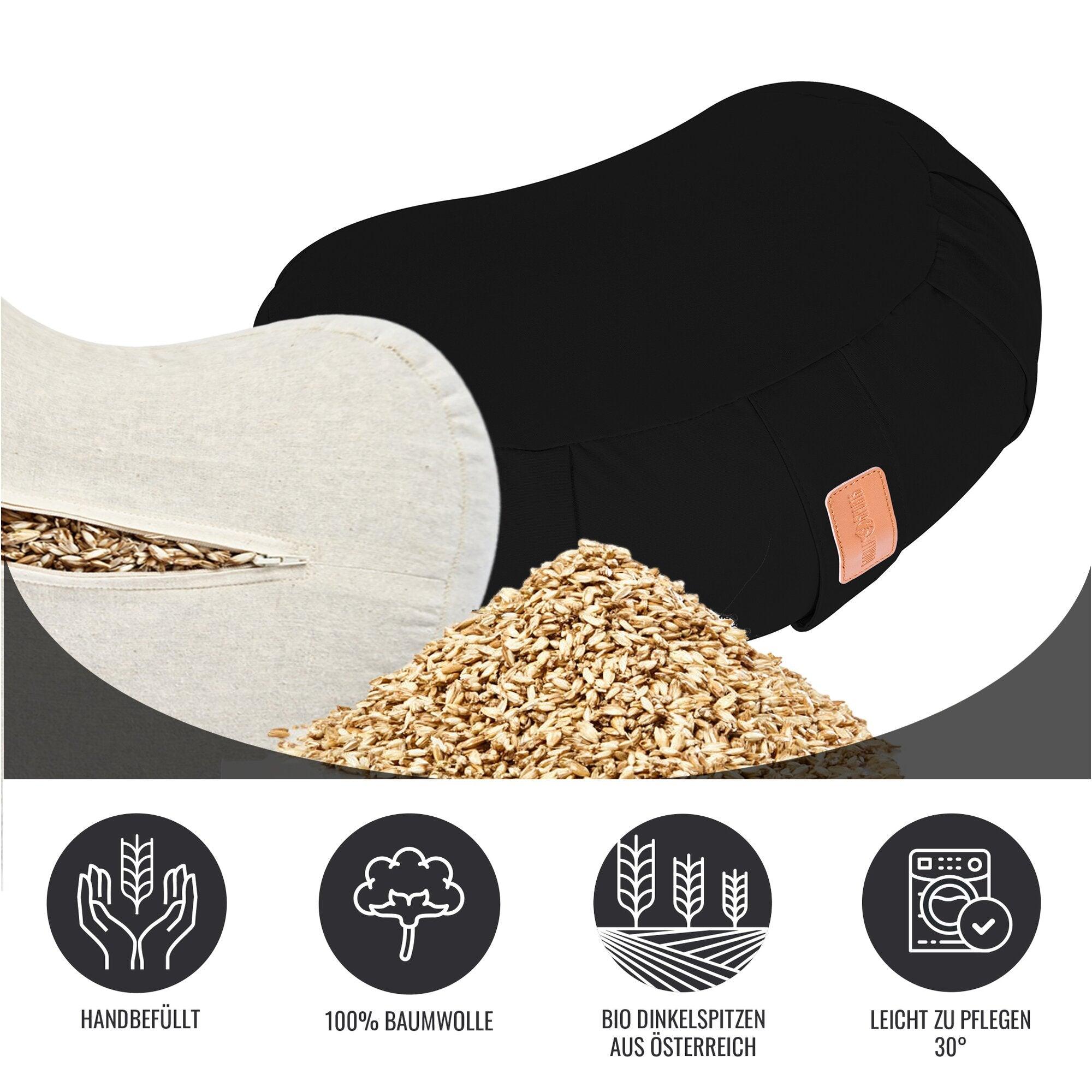 Yoga Halbmondkissen in verschiedenen Farben