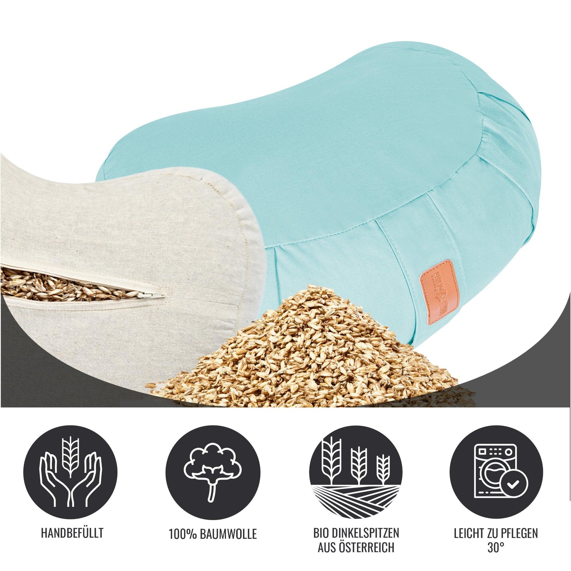 Yoga Halbmondkissen in verschiedenen Farben