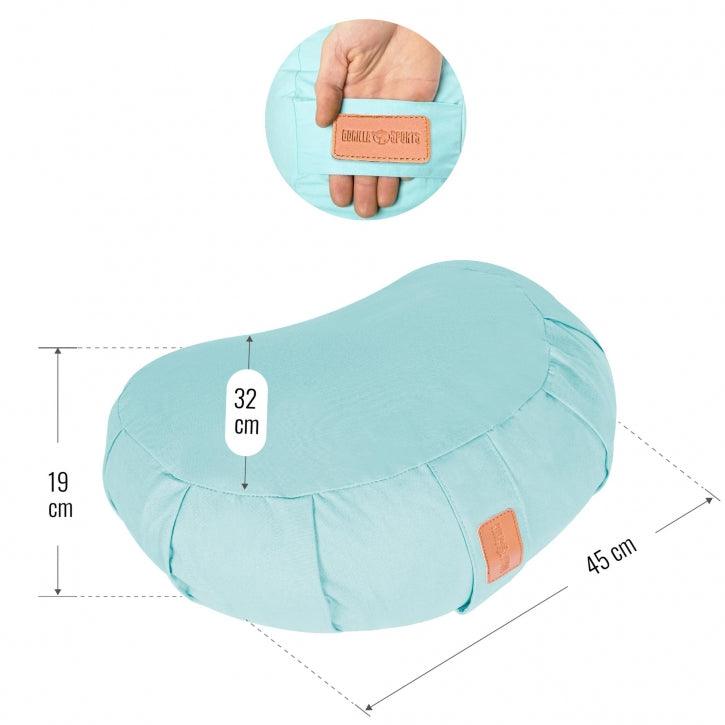 Yoga Halbmondkissen in verschiedenen Farben