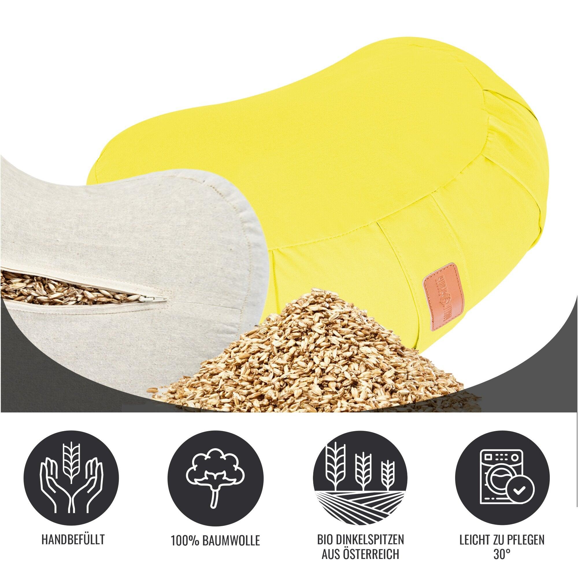 Yoga Halbmondkissen in verschiedenen Farben