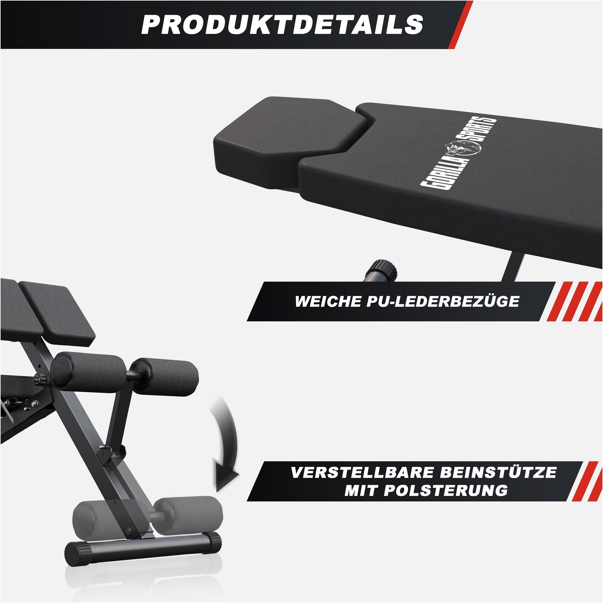Hantelbank mit Hyperextension - Verstellbar