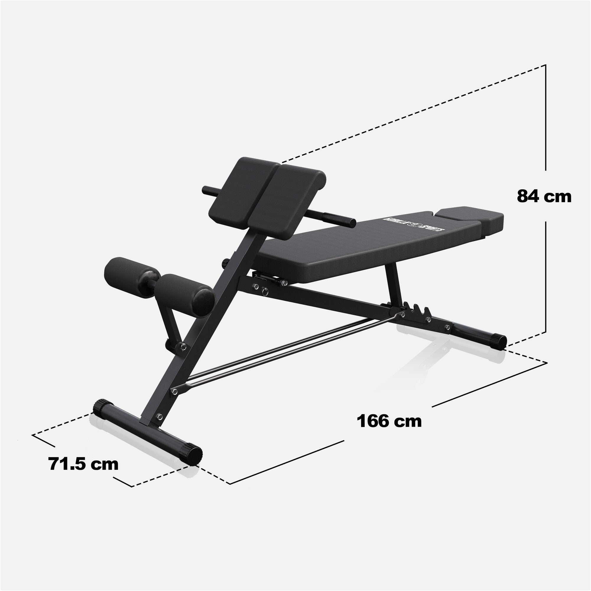 Hantelbank mit Hyperextension - Verstellbar