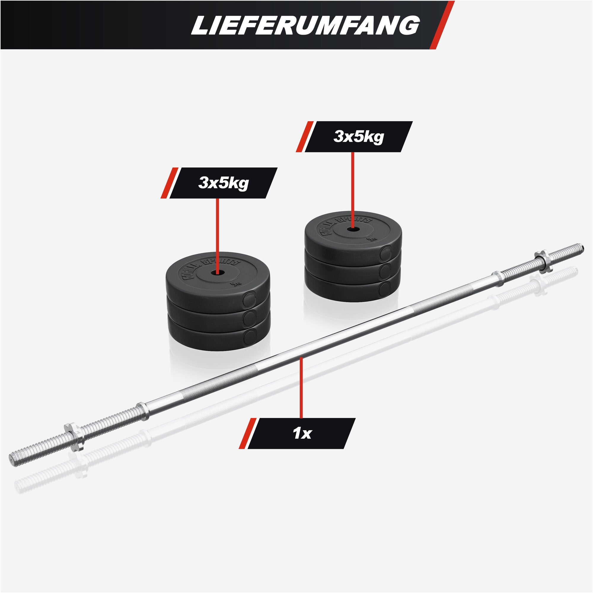 Hantelbank mit Ablage inkl. Hantelset