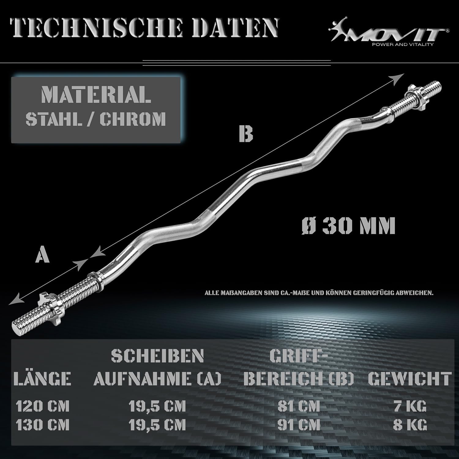 Sz Curlstange 130 cm