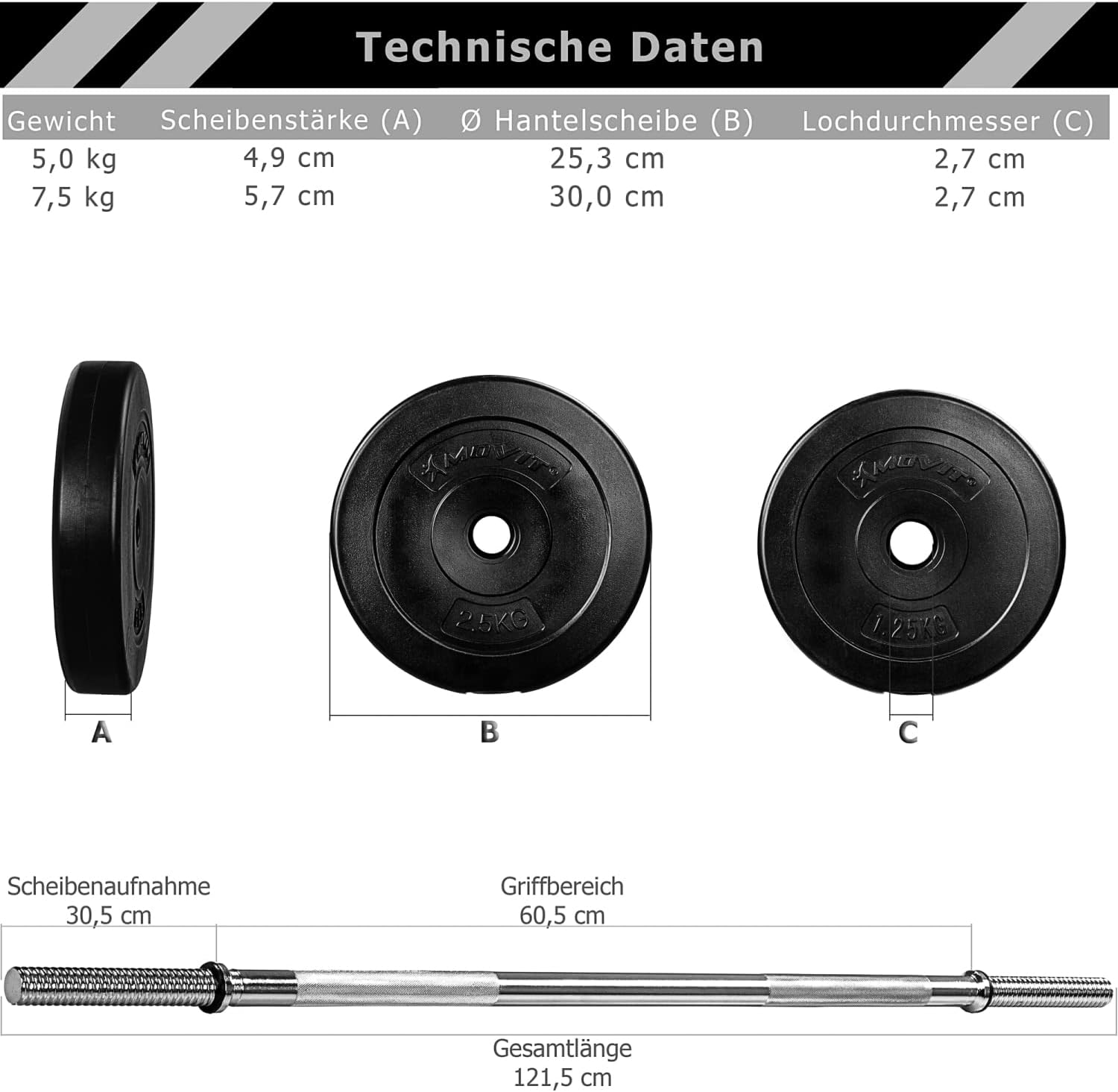 Langhantel Set 30 - 60 kg