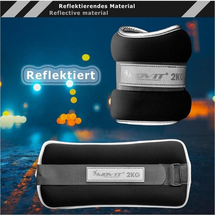 Neopren Gewichtsmanschetten 2x2 kg schwarz reflex