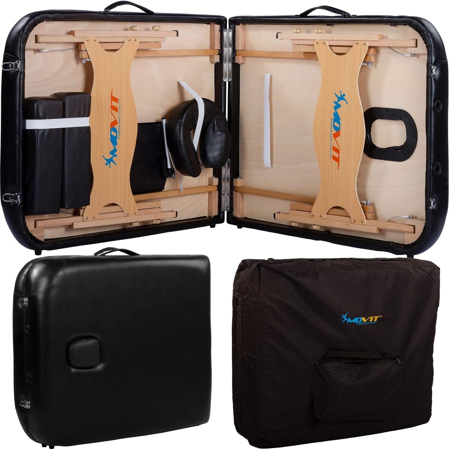 Massageliege Schwarz/Weiss