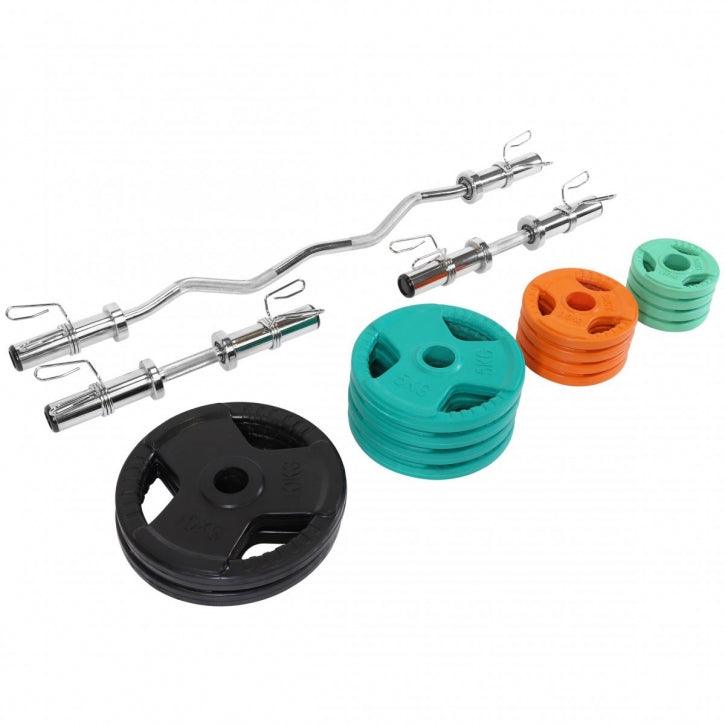 Olympiastangen Set Gummi Gripper 75 kg