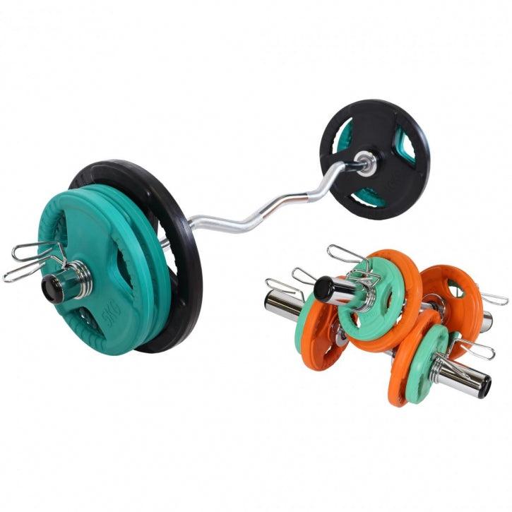 Olympiastangen Set Gummi Gripper 75 kg