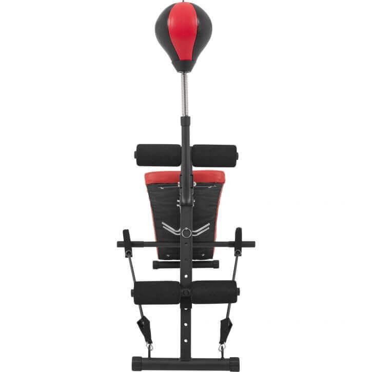 Sit up Bank mit Punchingball in der Farbe Schwarz/Rot